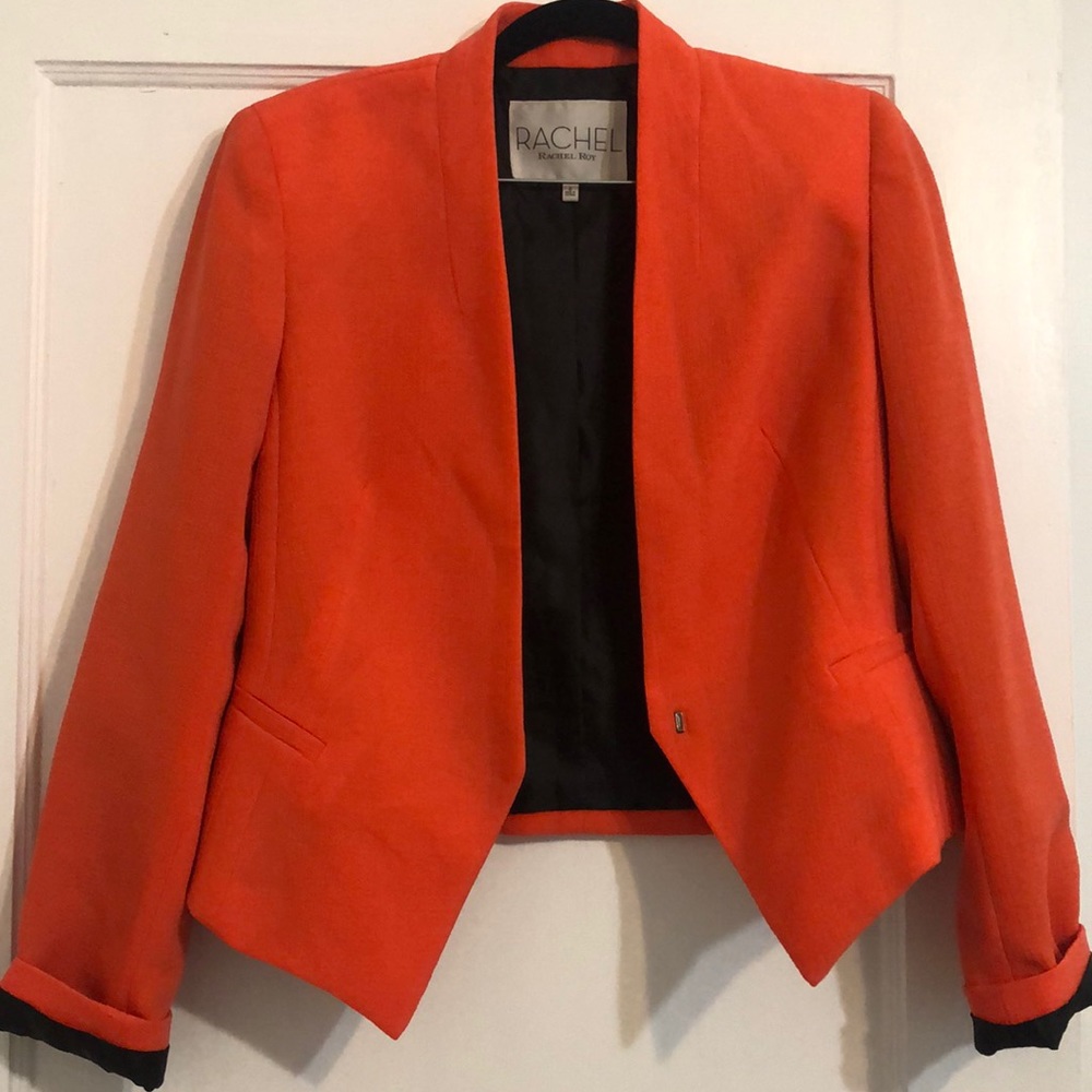 GUC Rachel Roy Cropped Blazer, Size 6, Orange
